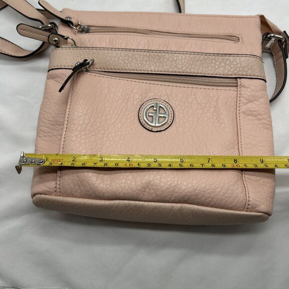 Giani Bernini Pebbled Faux Leather Crossbody Pink Bag Silver Hardware‎ - Picture 16 of 16